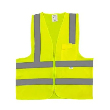 Colete Refletivo tipo Jaqueta com Zíper e Bolso - Verde Fluorescente Colete Refletivo tipo Jaqueta com Zíper e Bolso - Verde Fluorescente